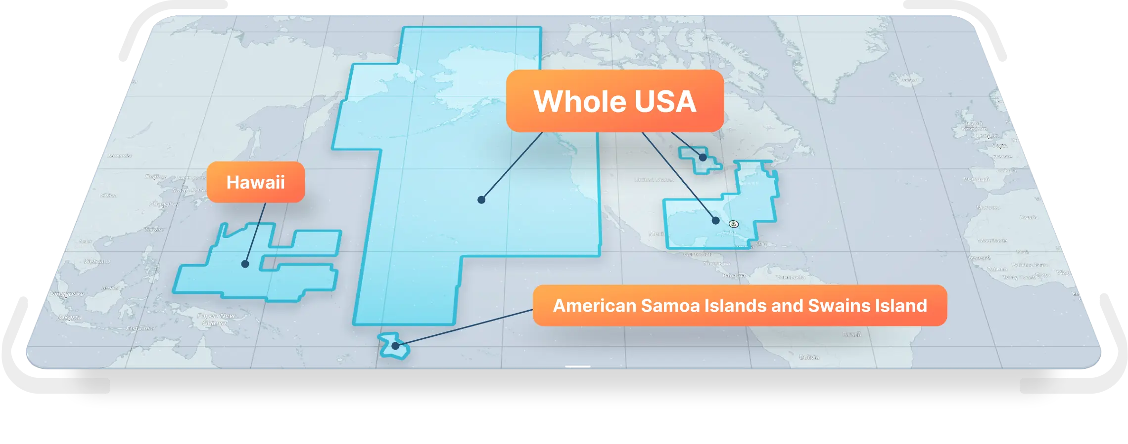 coverage: USA, Hawaii, Samoa islands and Swains island